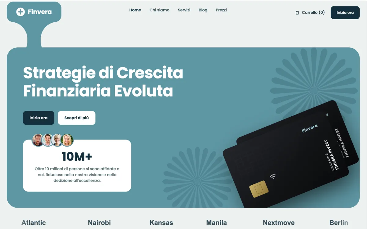 Finvera, Demo landing page by CarrotStudio