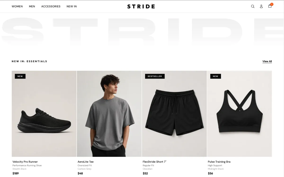 Stride, Demo landing page by CarrotStudio