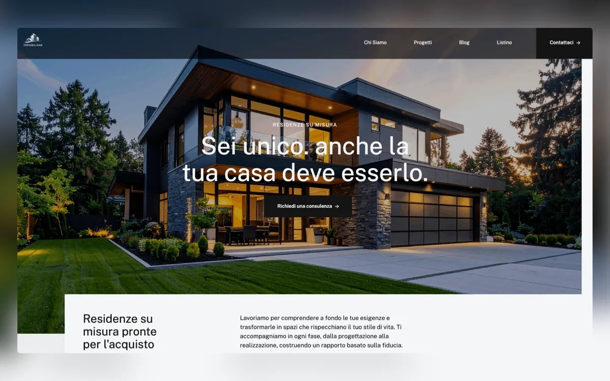 Luxury Homes — Progetto sito web immobiliare realizzato da CarrotStudio