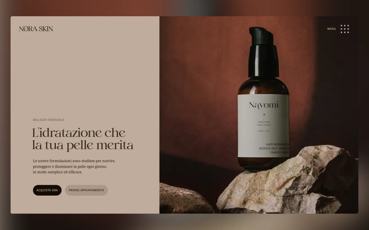 Aura & Skin — Progetto sito web skincare realizzato da CarrotStudio