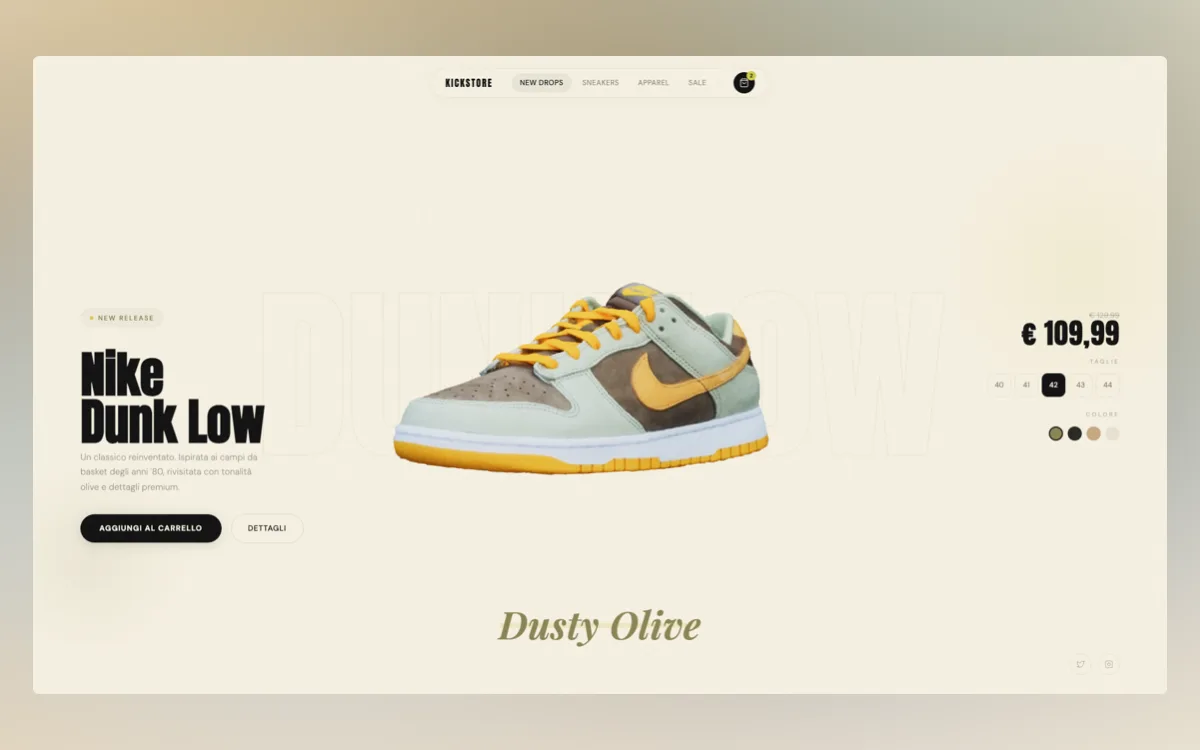 Nike Dunk Low — Concept 3D realizzato da CarrotStudio
